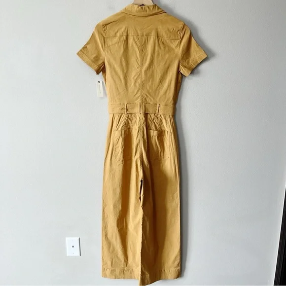 Anthropologie Maeve The Colette Weekend Jumpsuit Camel Tan Size 8 Belted NEW - Picture 7 of 13